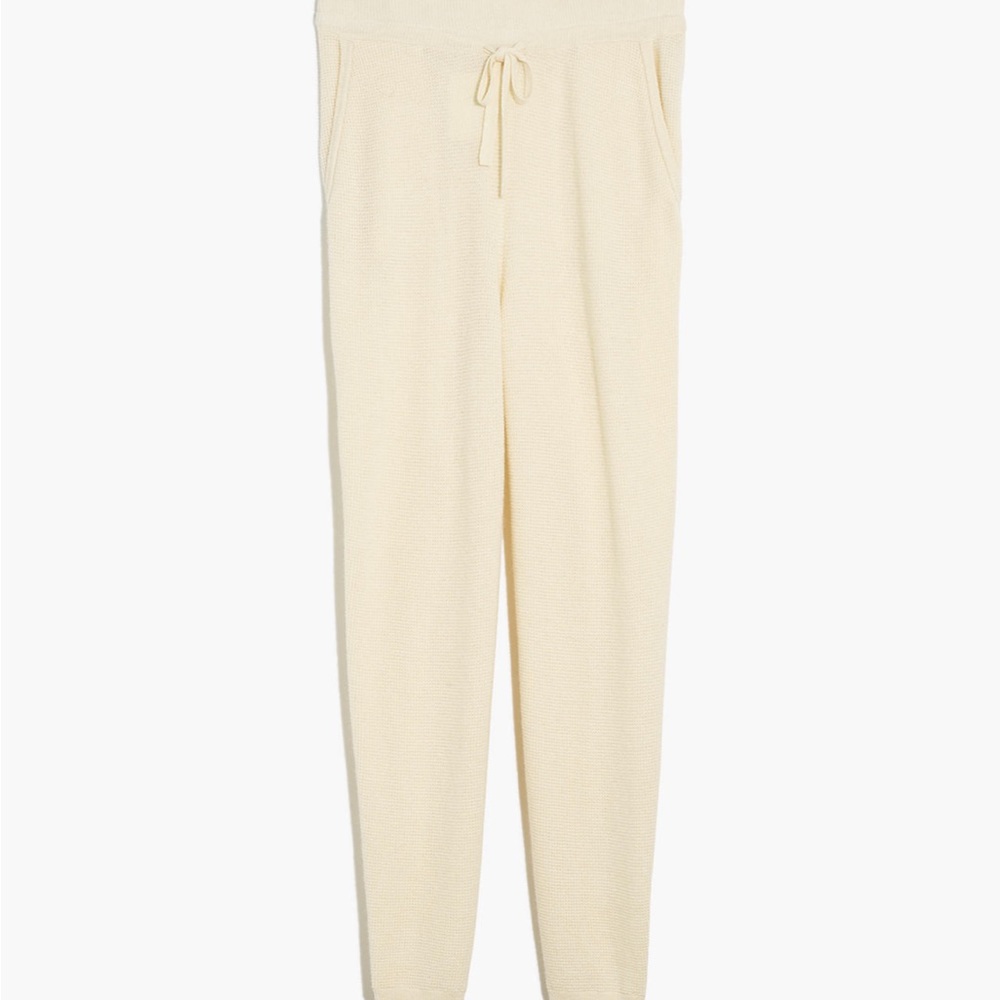 MADEWELL Asherton waffle sweater pants/joggers Large Cream